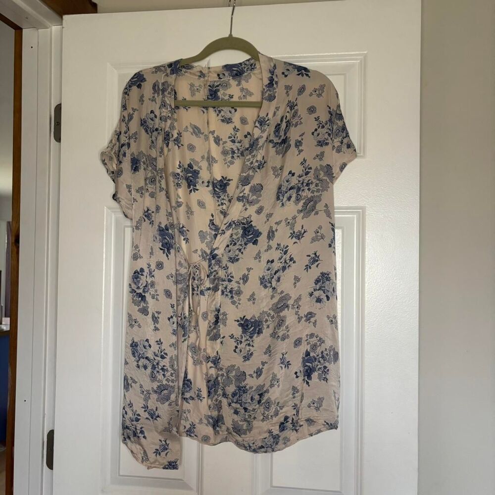 100% Silk Intimissimi Lingerie Robe/Kimono Sz M Missing Tie